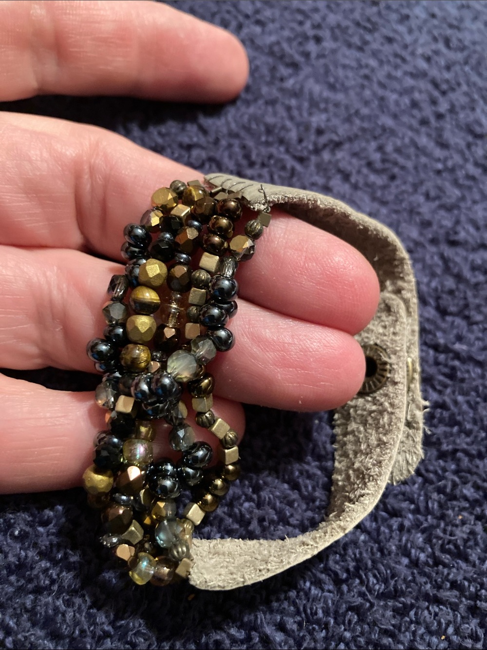 Leather & Beaded Boho Bracelet